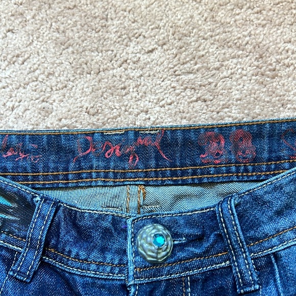 Desigual Floral Painted Straight Leg Jeans - Picture 4 of 9